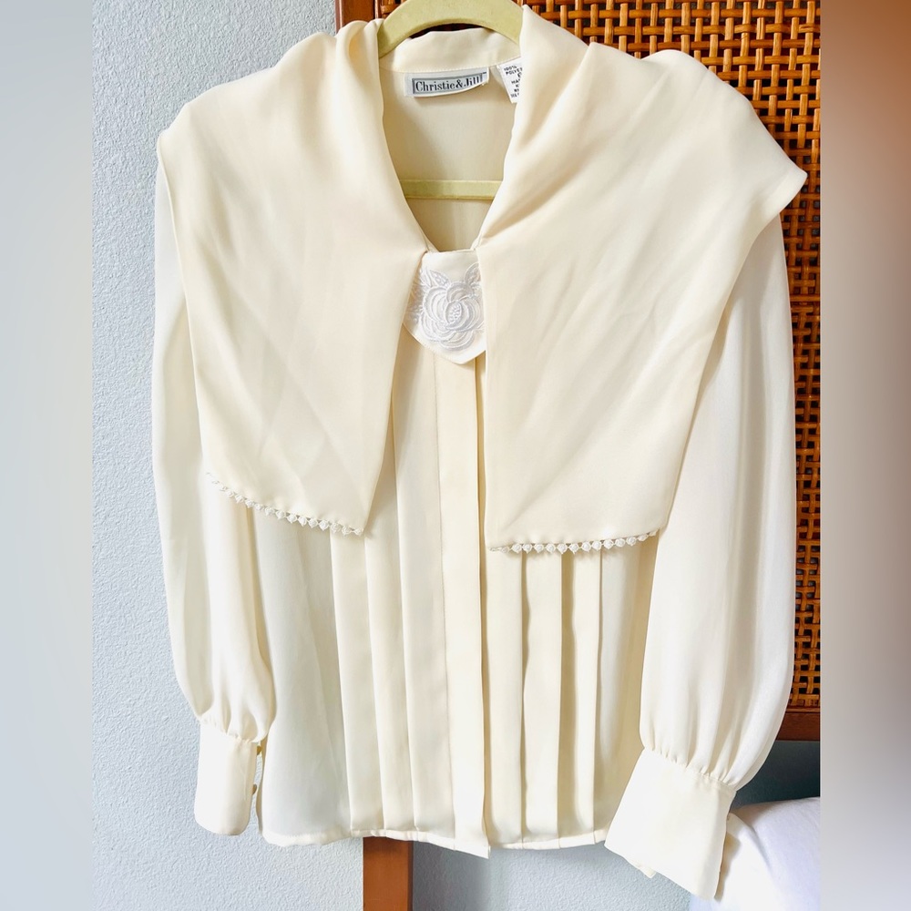 Vintage Oversized Pilgrim Collar Blouse